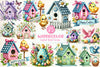Easter Bird House Clipart Bundle