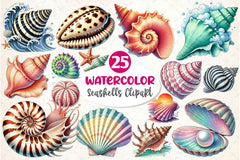 Seashells Clipart Bundle 2 - CraftNest - Digital Crafting and Art