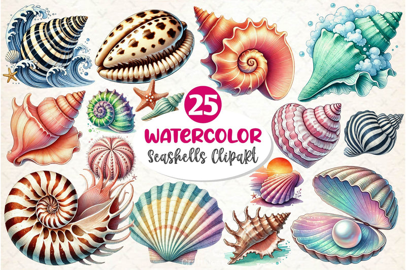 Seashells Clipart Bundle 2 - CraftNest - Digital Crafting and Art