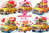 Valentines Love Taxi Clipart Bundle