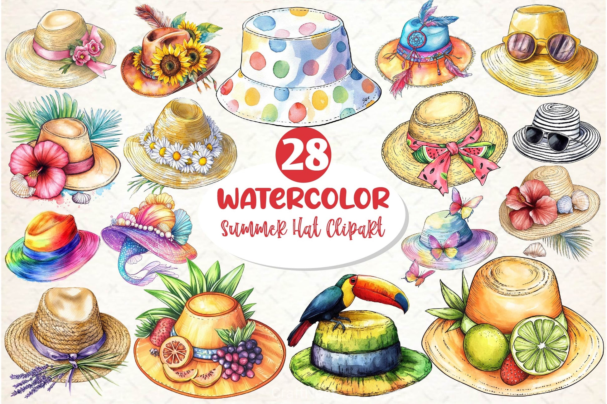 Summer Hat Clipart Bundle 2 - CraftNest - Digital Crafting and Art