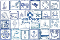 Summer Coastal Clipart Bundle - CraftNest - Digital Crafting and Art