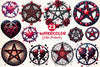 Valentine Gothic Pentacles Clipart Bundle