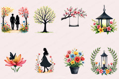 Black Spring Outdoor Clipart Bundle - CraftNest - Digital Crafting and Art