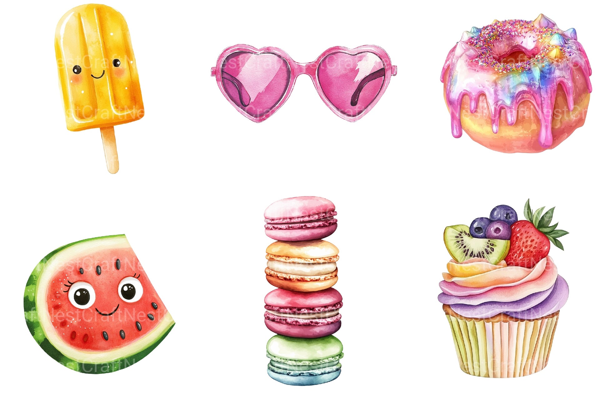 Cute Sweet Summer Clipart Bundle - CraftNest - Digital Crafting and Art