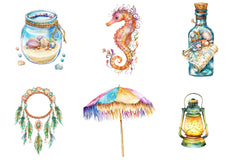 Ocean Boho Summer Clipart - CraftNest - Digital Crafting and Art