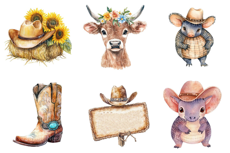 Western Summer Clipart Bundle - CraftNest - Digital Crafting and Art