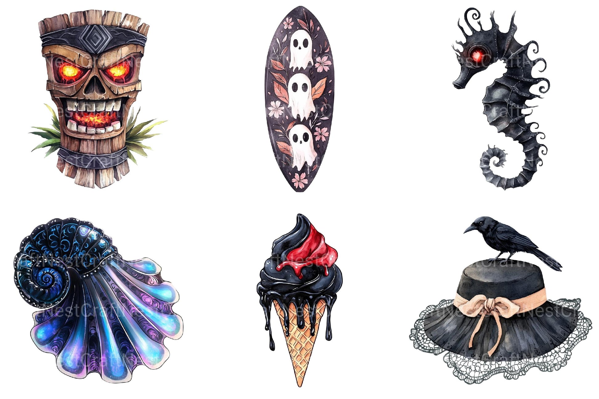 Gothic Summer Clipart Bundle - CraftNest - Digital Crafting and Art