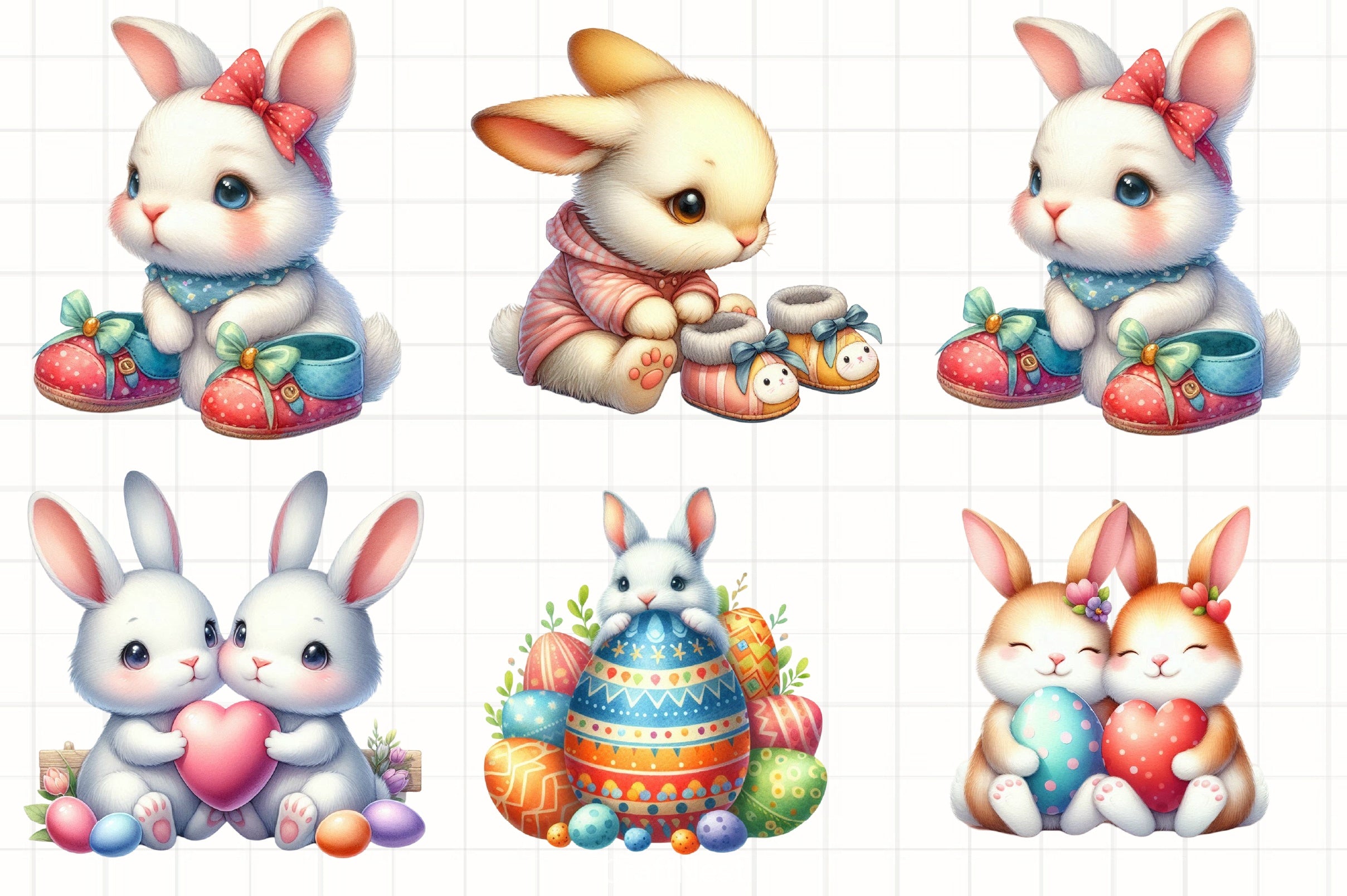 Cute Easter Bunny Clipart Bundle 50 - CraftNest - Digital Crafting and Art
