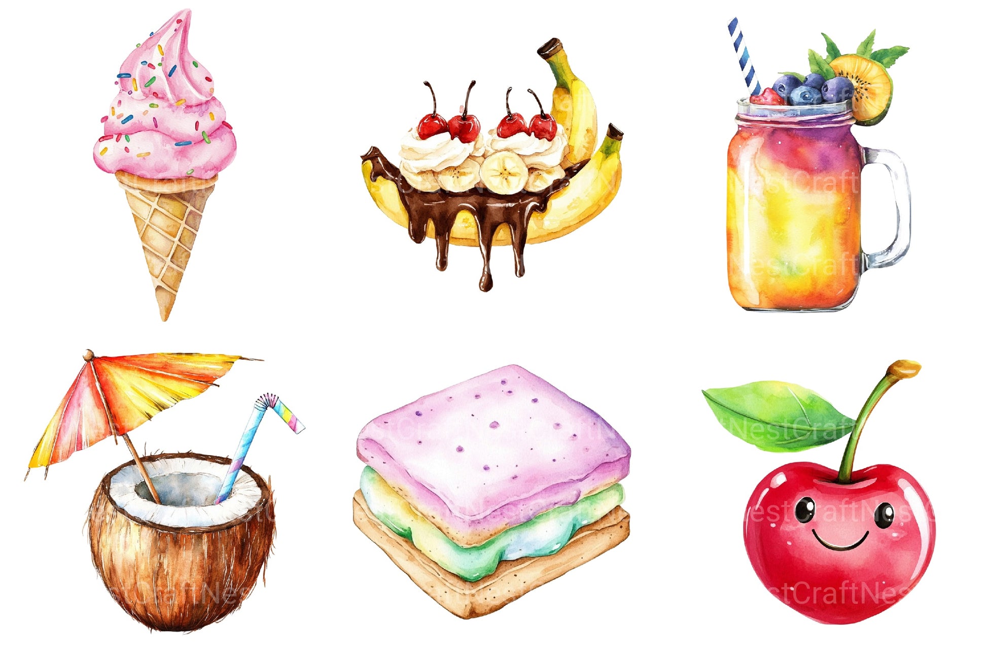 Cute Sweet Summer Clipart Bundle - CraftNest - Digital Crafting and Art