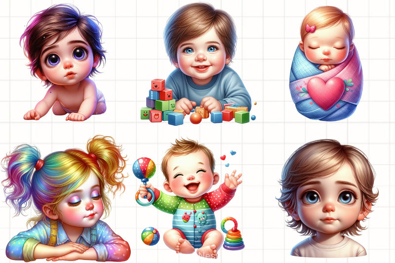 Cute Baby Clipart Bundle - CraftNest - Digital Crafting and Art