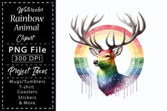 Rainbow Animals Clipart Collection - CraftNest - Digital Crafting and Art
