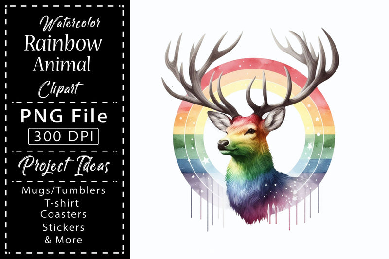 Rainbow Animals Clipart Collection - CraftNest - Digital Crafting and Art