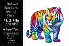Rainbow Animals Clipart  2 - CraftNest - Digital Crafting and Art