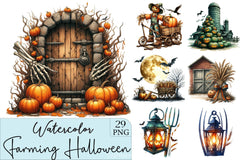 Antique Farming Halloween Clipart Bundle - CraftNest - Digital Crafting and Art