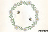 Floral Wreath Bees & Daisies Clipart Bundle