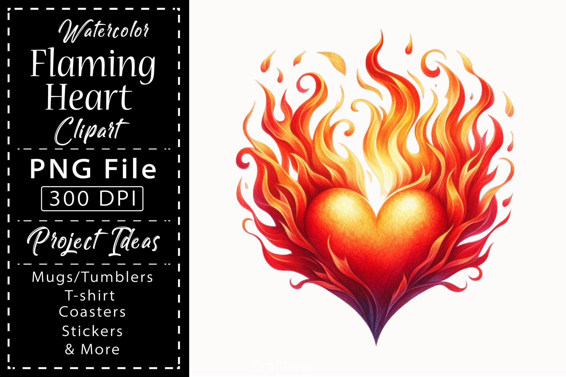 Flaming Heart Clipart Bundle 7 - CraftNest - Digital Crafting and Art