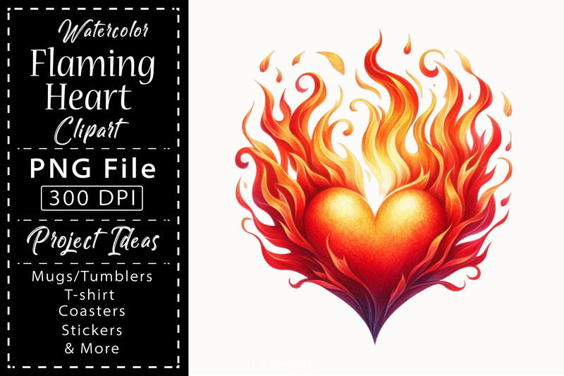 Flaming Heart Clipart Bundle 7 - CraftNest - Digital Crafting and Art