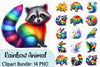 Rainbow Painted Animal Clipart Bundle