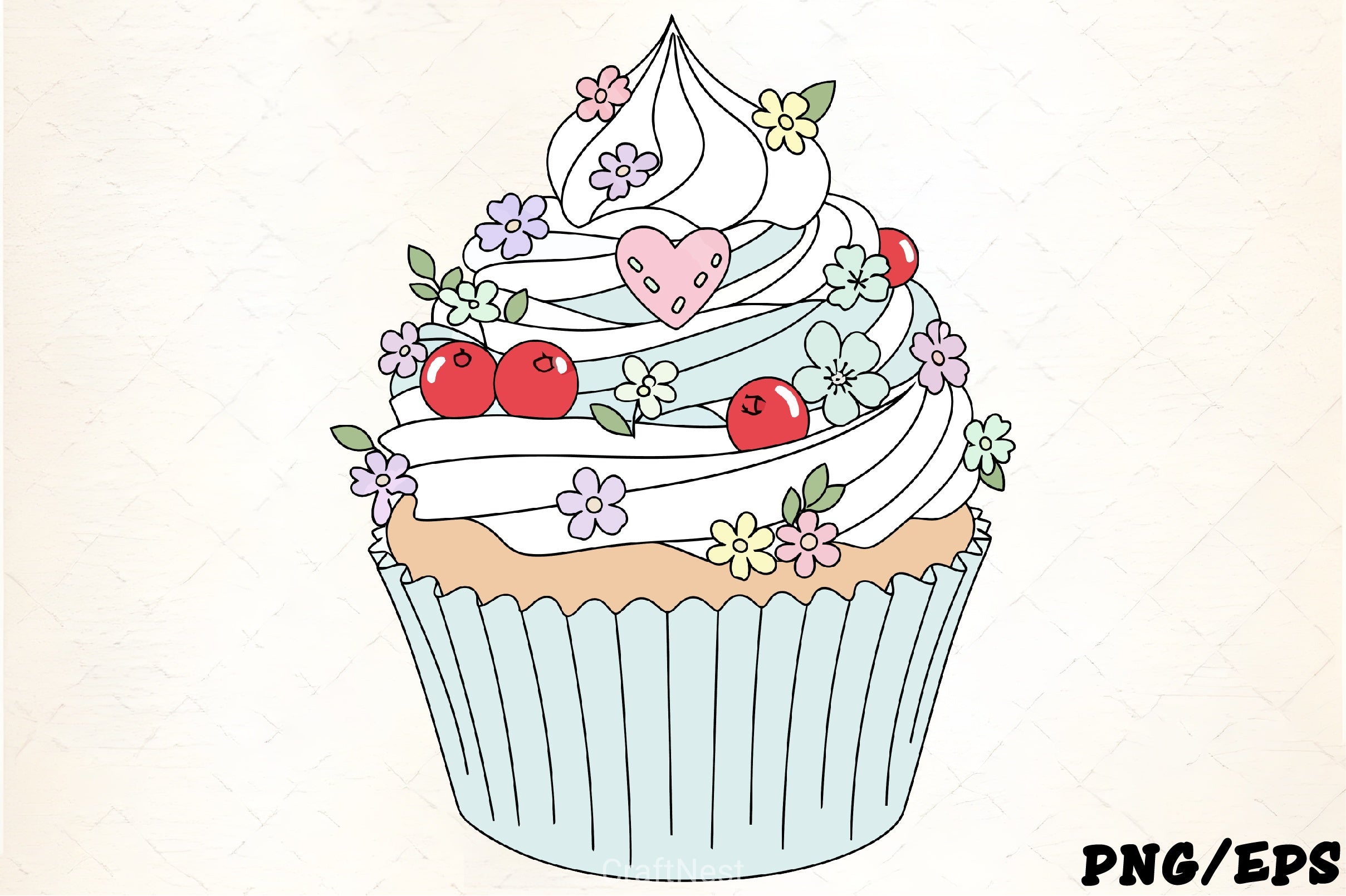 Pastel Cupcake Clipart Bundle - CraftNest - Digital Crafting and Art