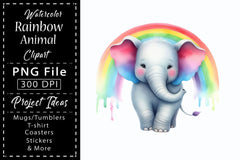 Rainbow Animals Clipart Bundle 11 - CraftNest - Digital Crafting and Art