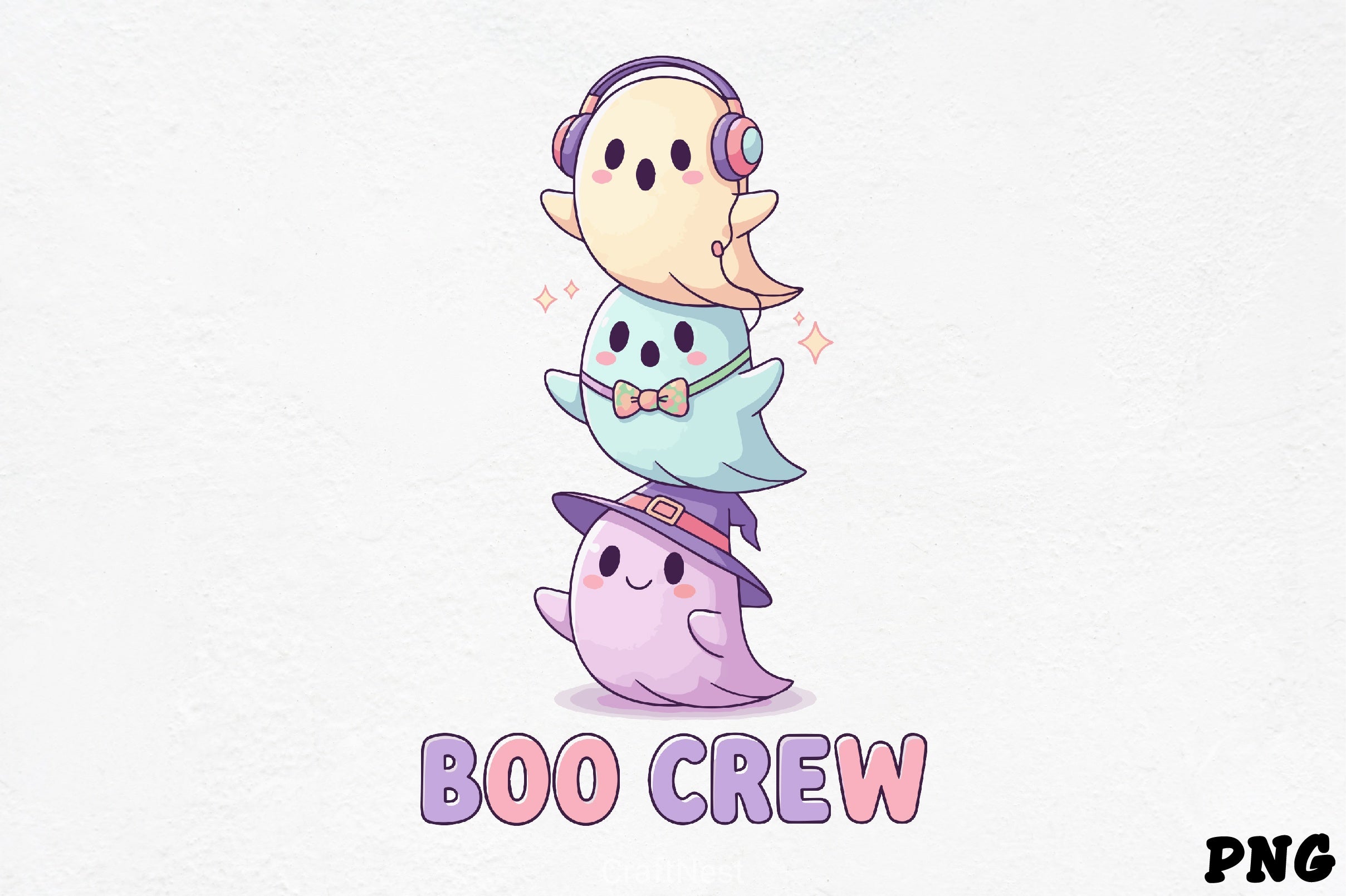 Boo Crew Ghosts Clipart Bundle - CraftNest - Digital Crafting and Art