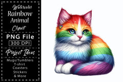 Rainbow Animals Clipart Set 6 - CraftNest - Digital Crafting and Art
