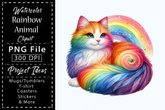 Rainbow Animals Clipart Set - CraftNest - Digital Crafting and Art