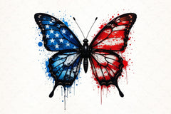 American Flag Butterfly Clipart Bundle - CraftNest - Digital Crafting and Art