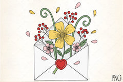 Floral Envelope Love Letter Clipart Bundle - CraftNest - Digital Crafting and Art