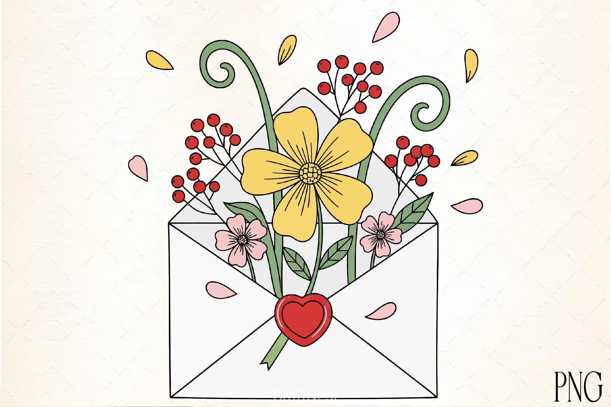 Floral Envelope Love Letter Clipart Bundle - CraftNest - Digital Crafting and Art