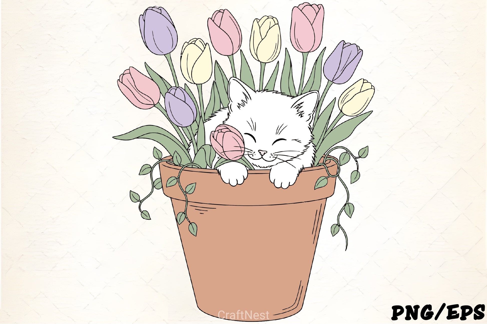 Adorable Kitten in Flower Pot Clipart Bundle - CraftNest - Digital Crafting and Art
