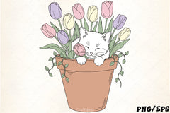 Adorable Kitten in Flower Pot Clipart Bundle - CraftNest - Digital Crafting and Art