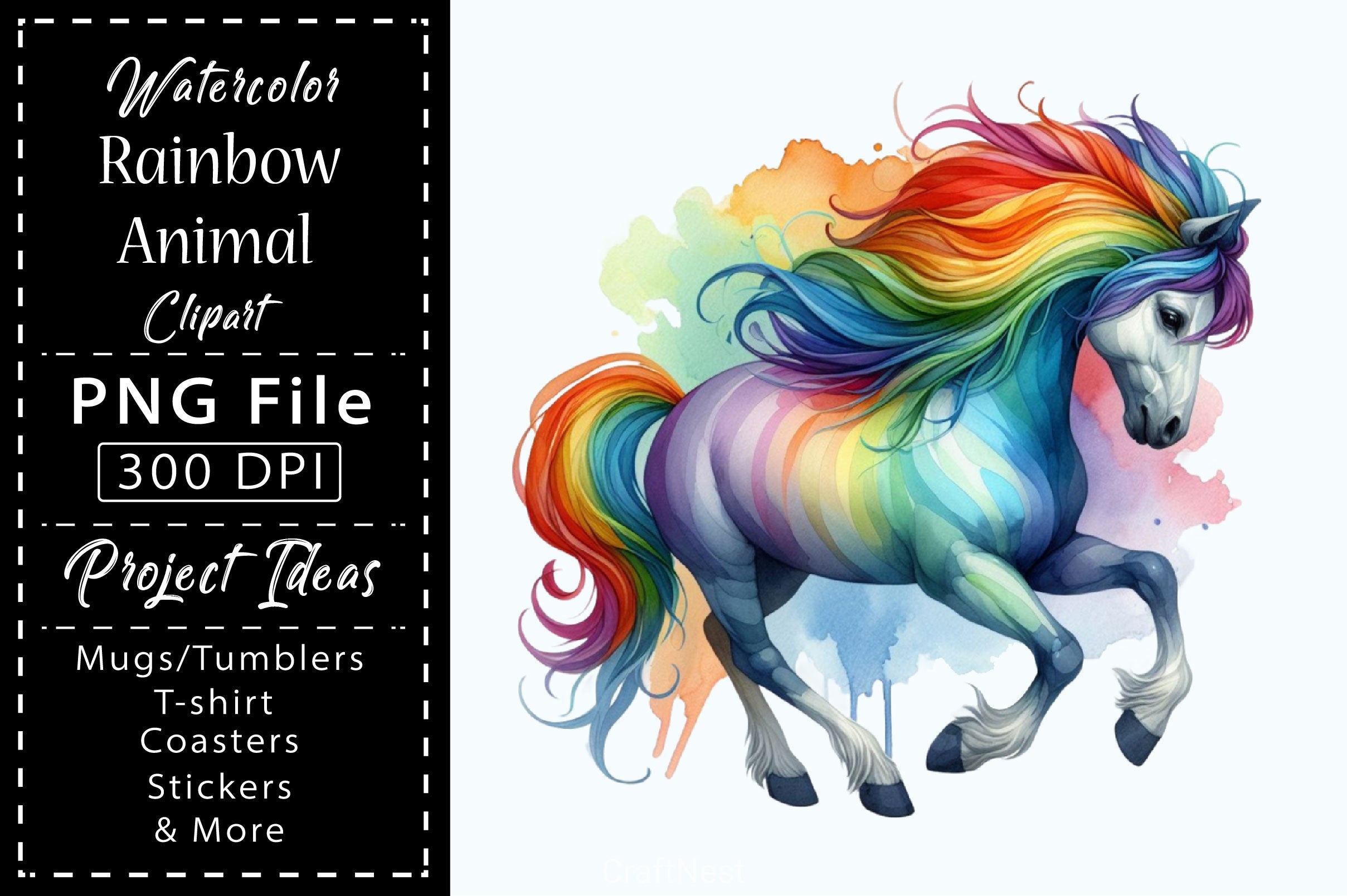Rainbow Animals Clipart Bundle 20 - CraftNest - Digital Crafting and Art
