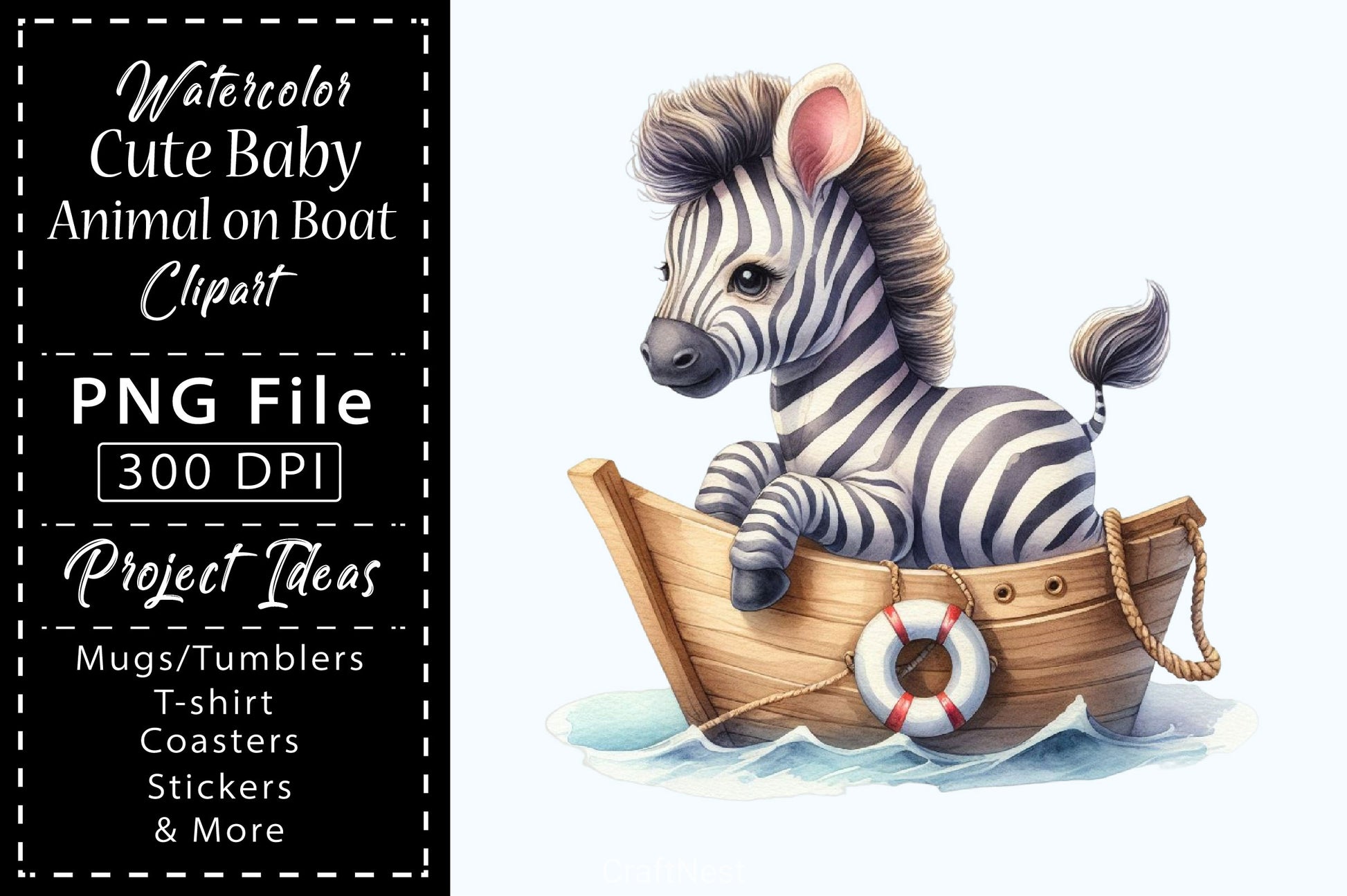 Cute Baby Animals Boat Clipart Bundle 6 - CraftNest - Digital Crafting and Art