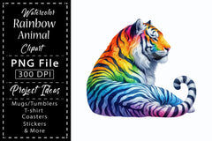 Rainbow Animals Clipart Bundle 5 - CraftNest - Digital Crafting and Art