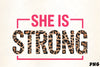 She Is Strong Leopard Print Clipart Bundle