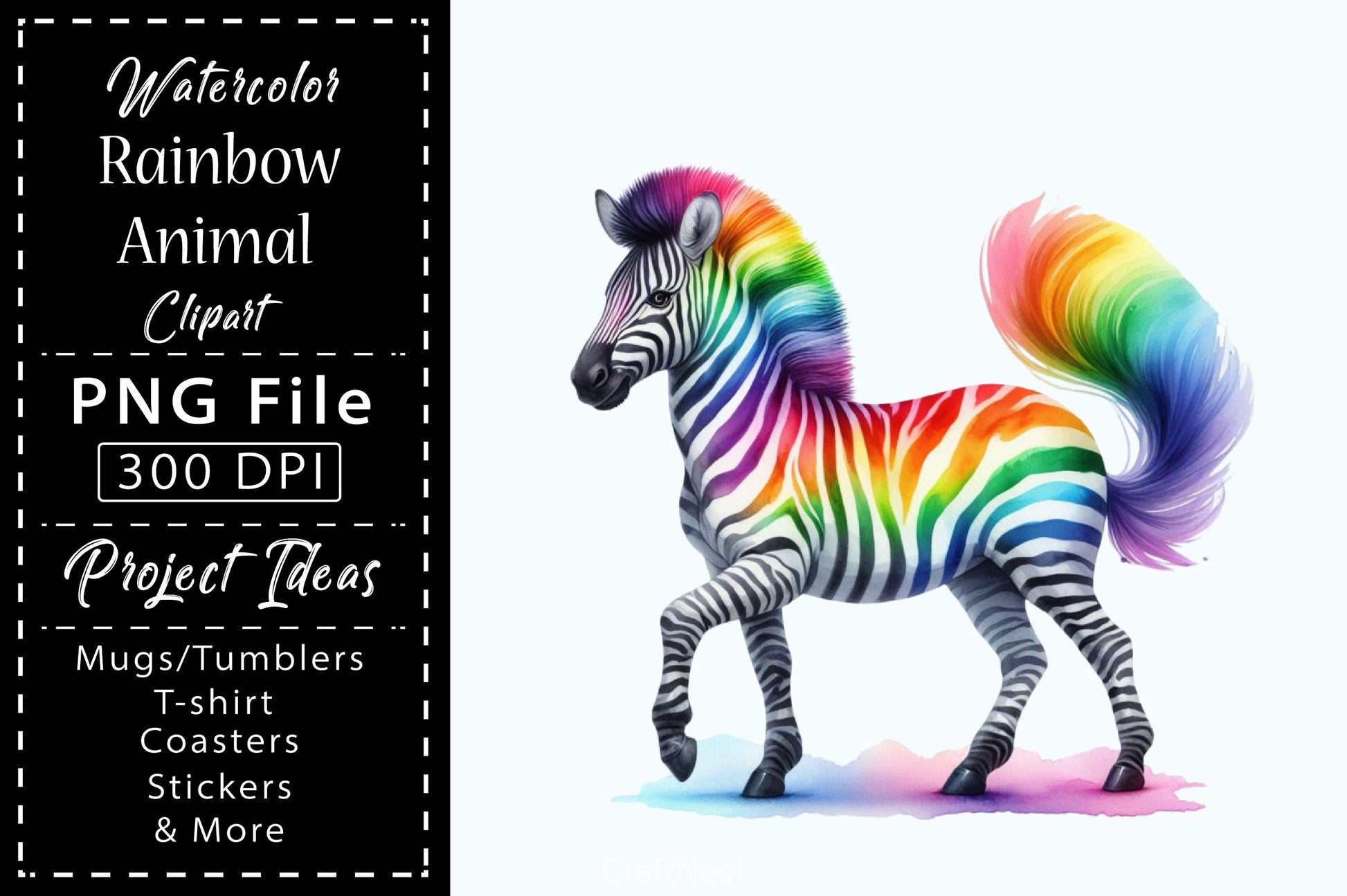 Rainbow Animals Clipart Bundle 1 - CraftNest - Digital Crafting and Art