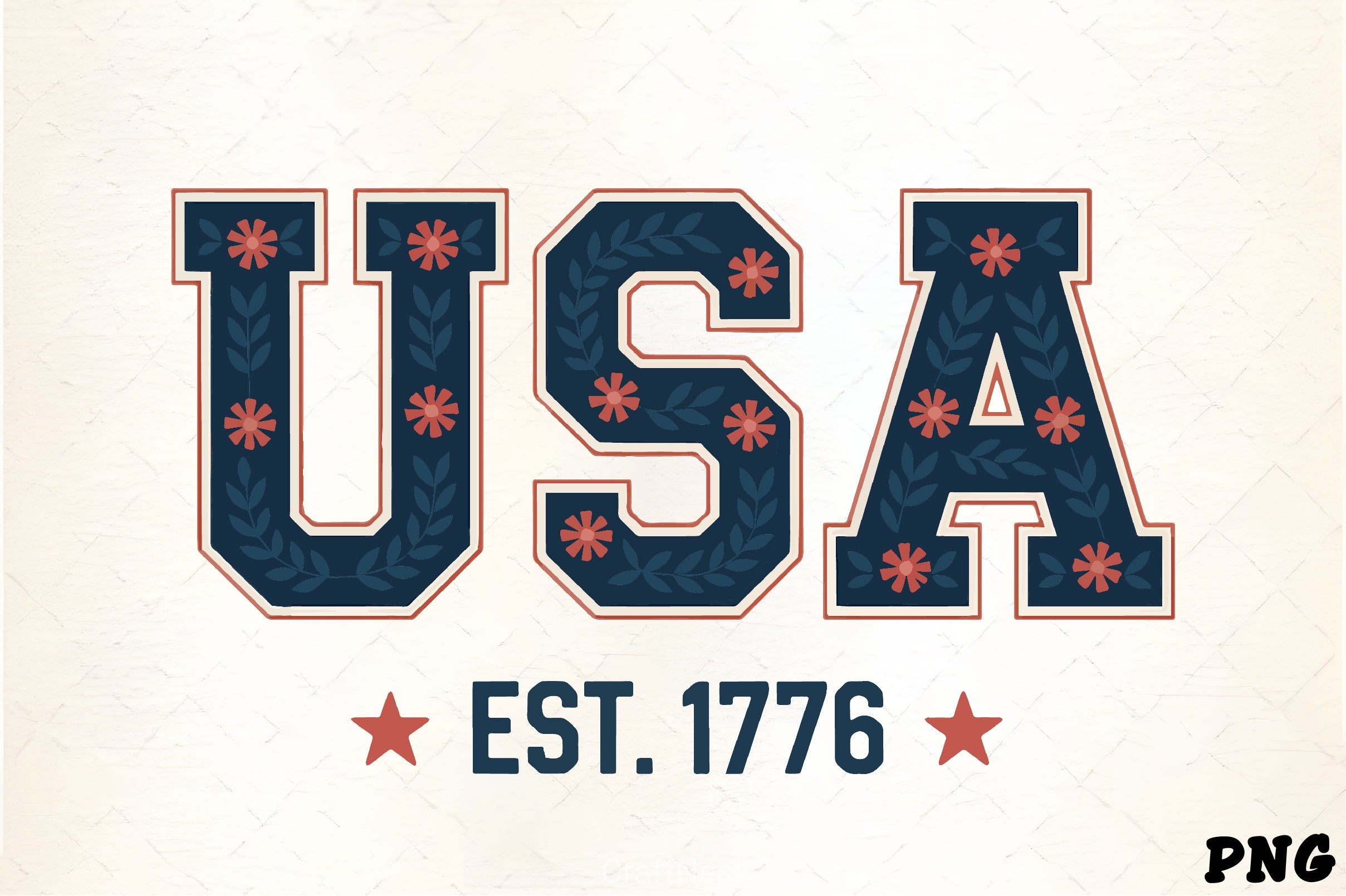 USA Floral Design Patriotic Tee Clipart Bundle - CraftNest - Digital Crafting and Art