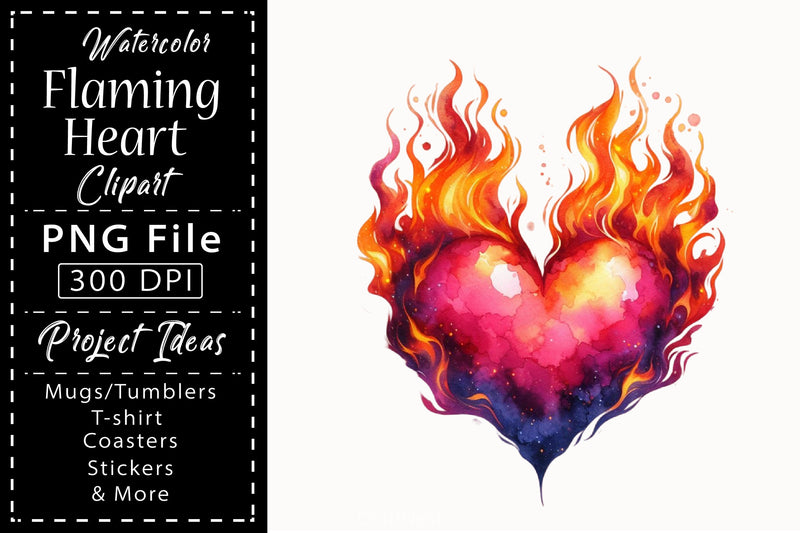 Flaming Heart Clipart Bundle 9 - CraftNest - Digital Crafting and Art