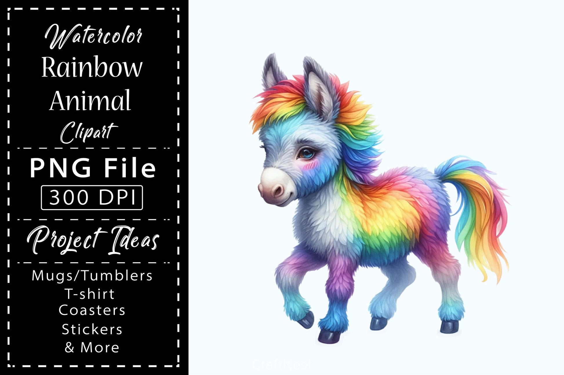 Rainbow Animals Clipart 24 - CraftNest - Digital Crafting and Art