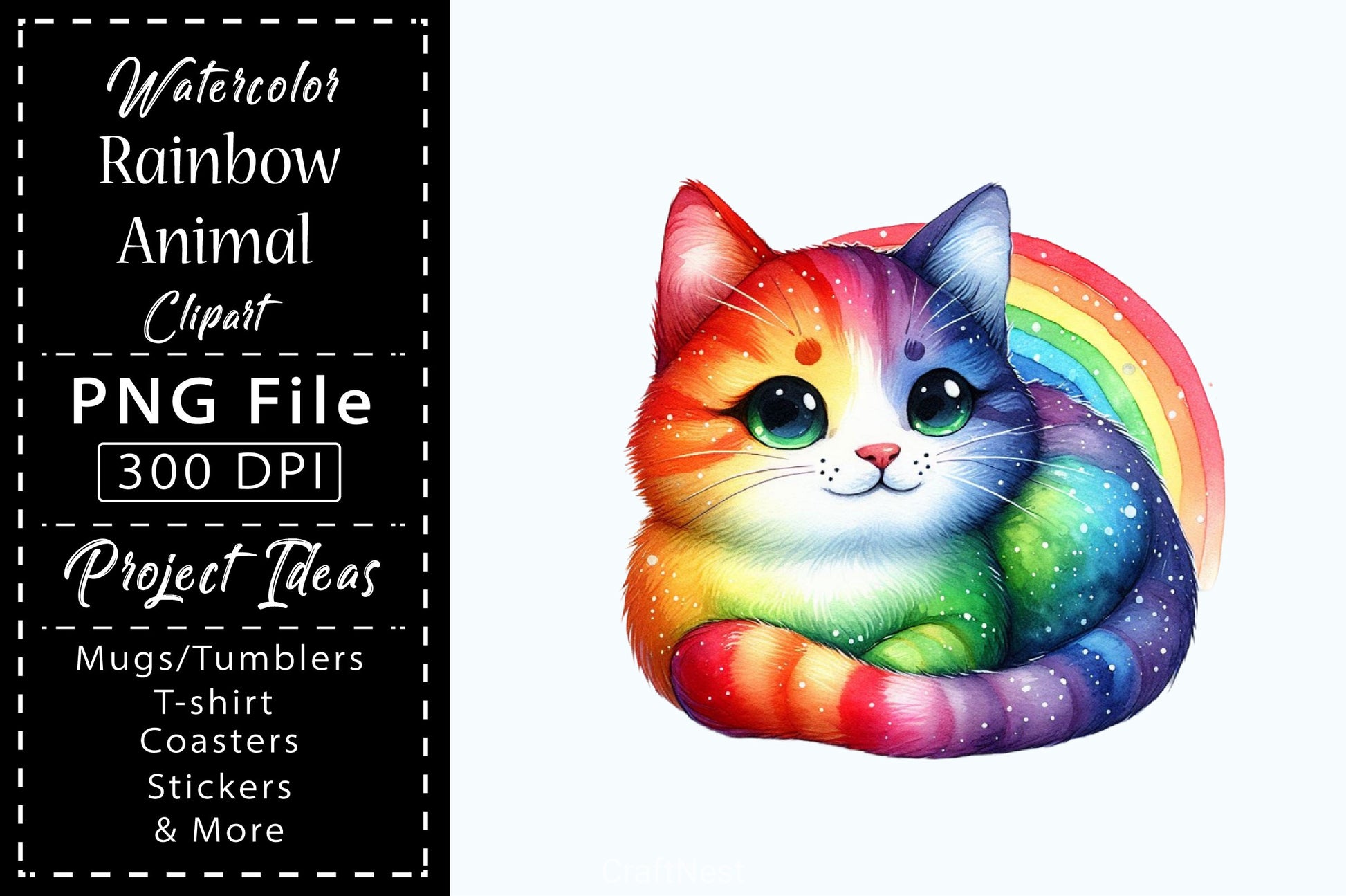 Rainbow Animals Clipart Set 2 - CraftNest - Digital Crafting and Art