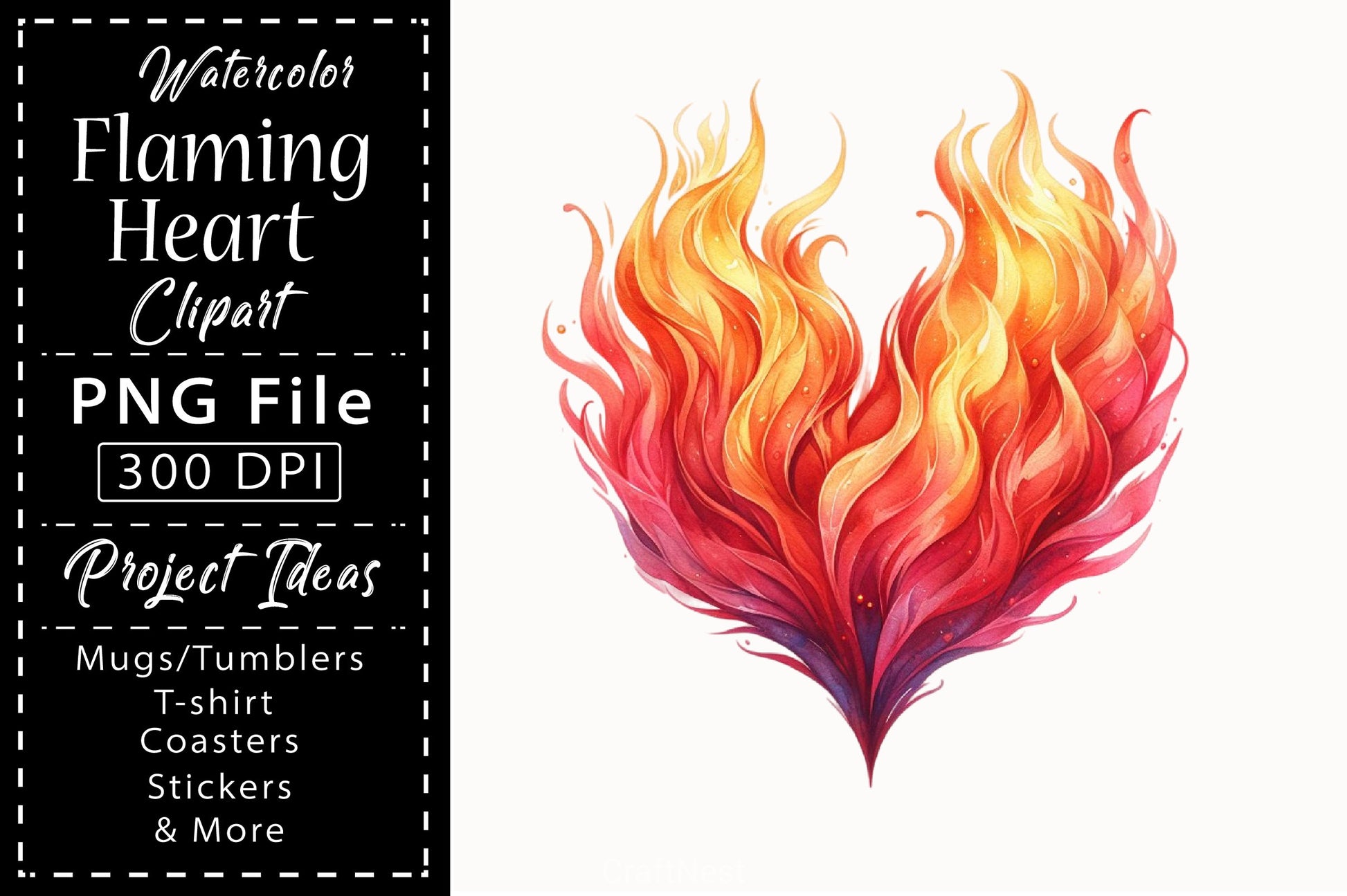 Flaming Heart Clipart Bundle - CraftNest - Digital Crafting and Art