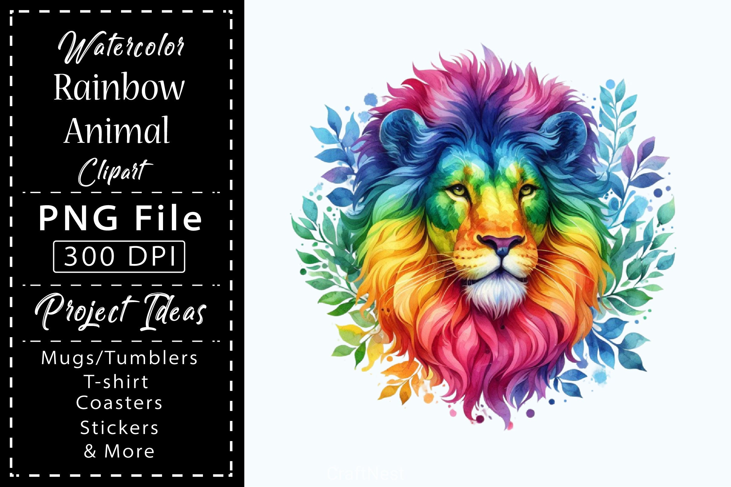 Rainbow Animals Clipart Bundle 16 - CraftNest - Digital Crafting and Art