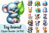 Cute Toy Animals Clipart Bundle