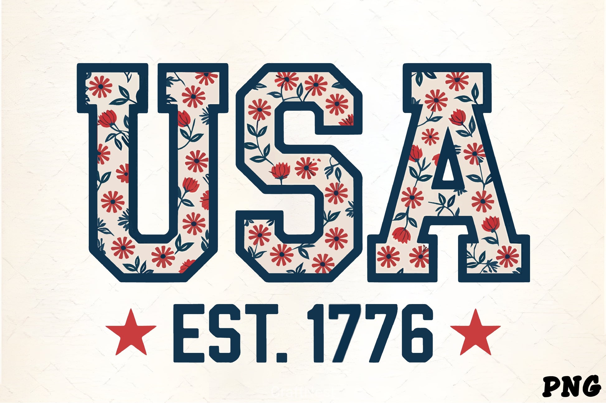 USA Floral Design Patriotic Flag Clipart Bundle - CraftNest - Digital Crafting and Art