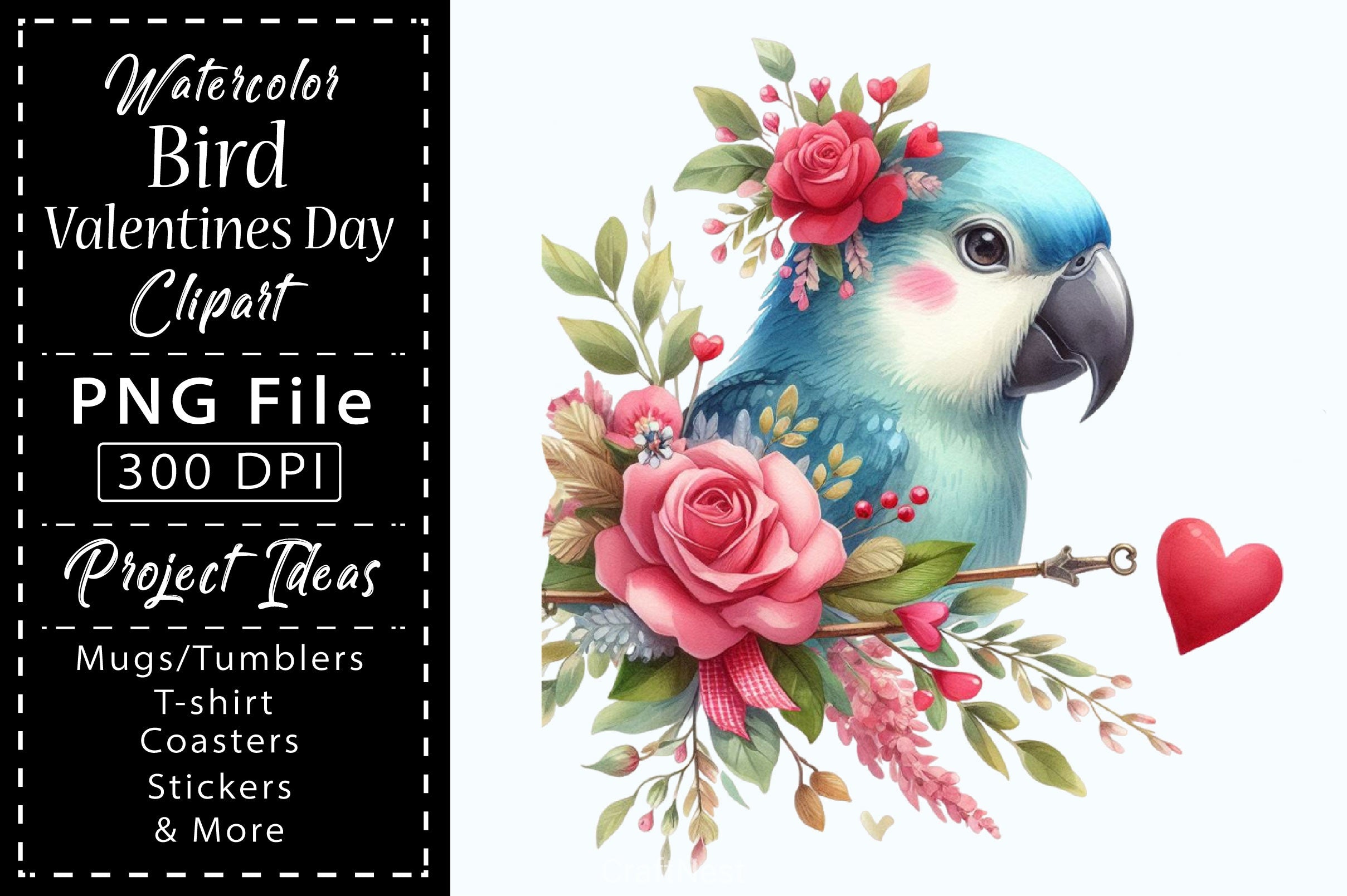 Bird Valentines Clipart Bundle 3 - CraftNest - Digital Crafting and Art