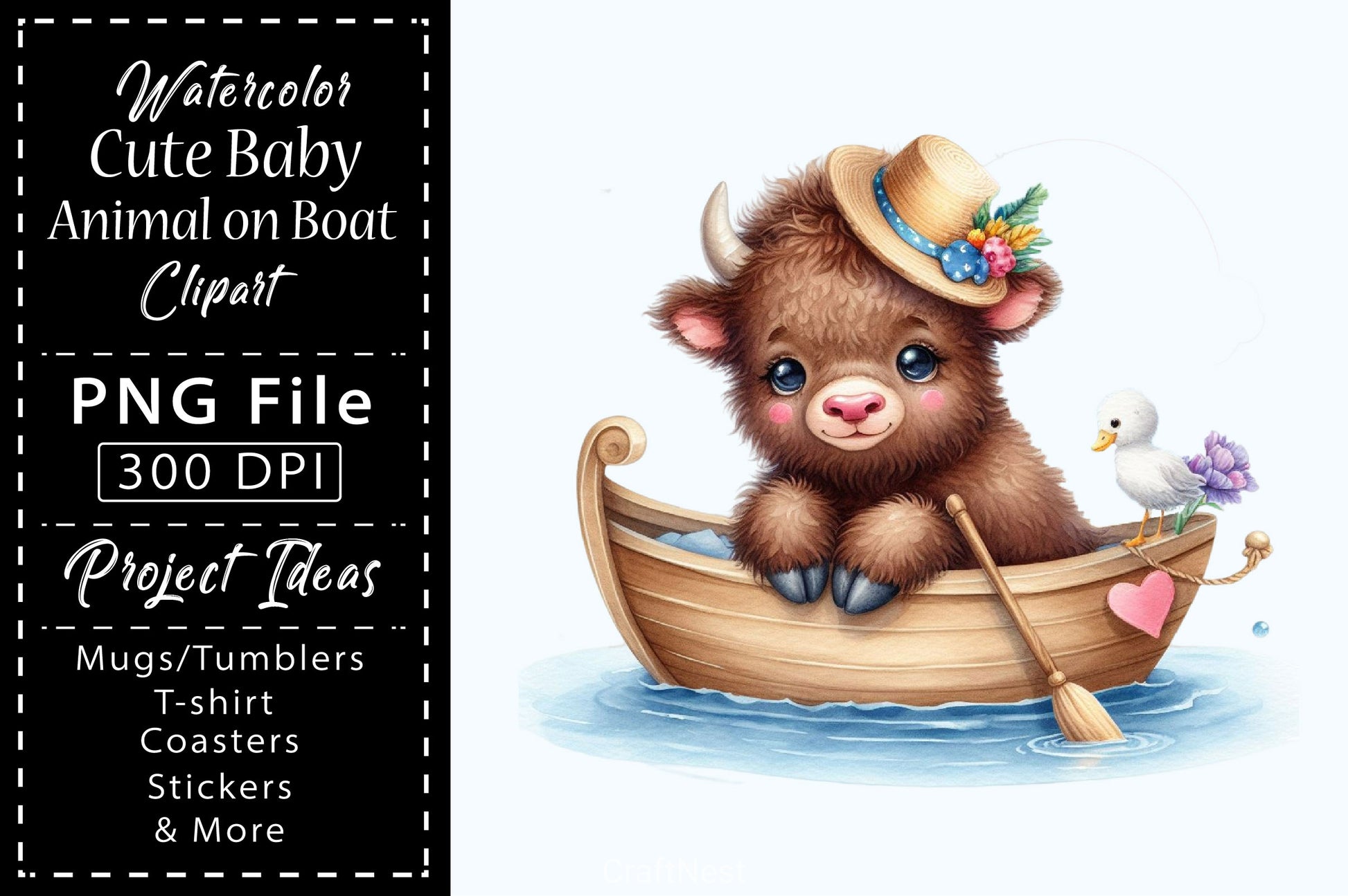 Cute Baby Animals Boat Clipart Bundle 14 - CraftNest - Digital Crafting and Art