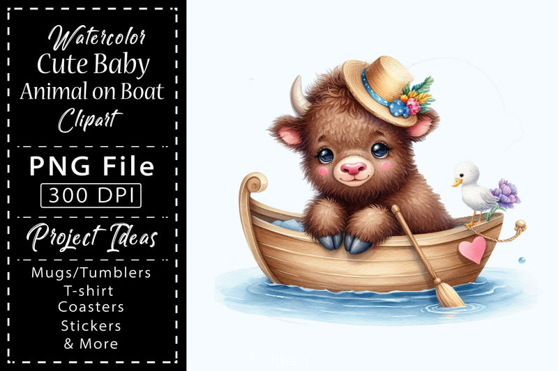 Cute Baby Animals Boat Clipart Bundle 14 - CraftNest - Digital Crafting and Art