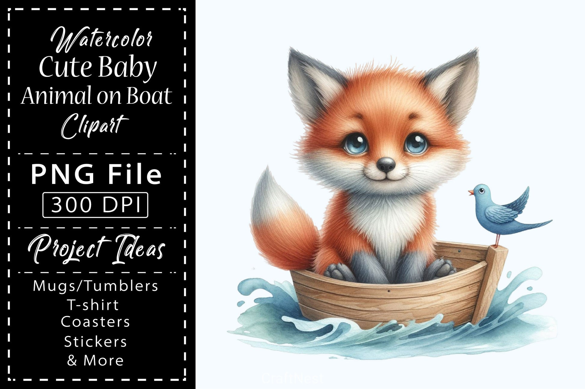 Cute Baby Animals Boat Clipart Bundle 1 - CraftNest - Digital Crafting and Art